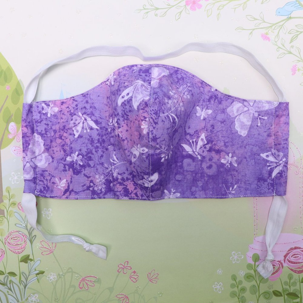 Butterfly Adjustable Face Mask Tie Dye Purple - M